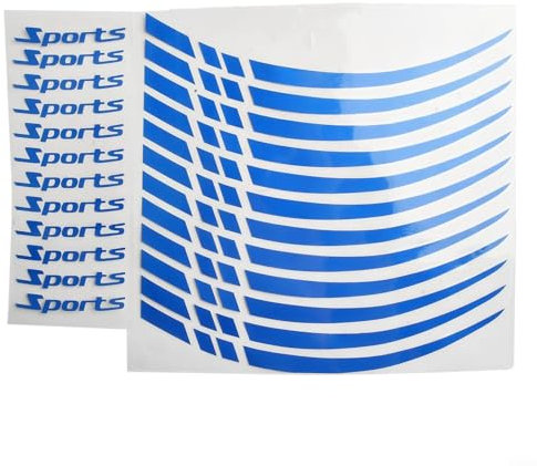 Auto Felgen Aufkleber Streifen, 45,7 - 53,3 cm Sport Motorrad Felge Streifen Rad Aufkleber Tape Aufkleber, 12 Set Felgenaufkleber (blau)