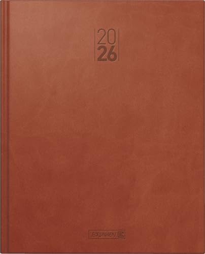 BRUNNEN Buchkalender Mod. Manager Wt 7 weektimer '26 | 210×260 mm, Kunstleder, braun