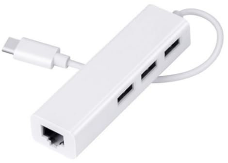 DIYEAH Typ-C-Netzwerkkartenknotenpunkt Hafen Unterstützung Nabe USB Weiß