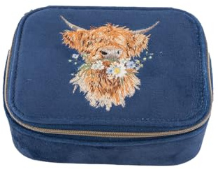 Wrendale Designs by Hannah Dale 'Daisy Coo' Highland Cow Bestickte Zubehörtasche