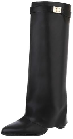 Ital Design Damen Stiefel mit Reißverschluss und Blockabsatz, spitze Form