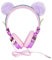 KOMBIUDA Kopfhörer für Mikrofon Over Ear Design Schallschutz Verziert mit Strass Flauschigem Ball Kompatibel mit Smartphone Laptop Tablet für Jungen