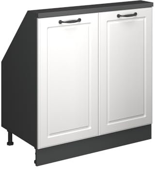 Vicco Armoire sous Pente de Toit Rion, Anthracite/Blanc Campagne, avec 2 Portes
