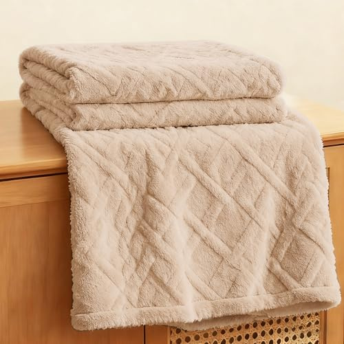 Kuscheldecke Flauschig 150x200 Decken, Warme Dicke Kuscheldecke Flauschig, Sofadecke Couchdecke Winterdecke, Couchdecke für Bett Sofa Büro Mädchen (Khaki)
