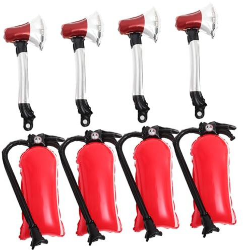 FRCOLOR Palloncini Gonfiabili Antincendio Forma di Estintore e Decorazioni Resistenti in Alluminio per Feste di Compleanno e Festival Tema Vigili del