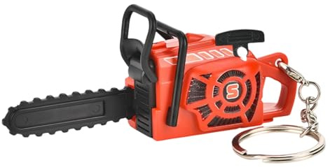 Bsbkoj - Motosierra falsa - Colgante realista pequeño - Accesorio de | herramientas falso para novio niño, cumpleaños, , mochila de viaje, bolsillo