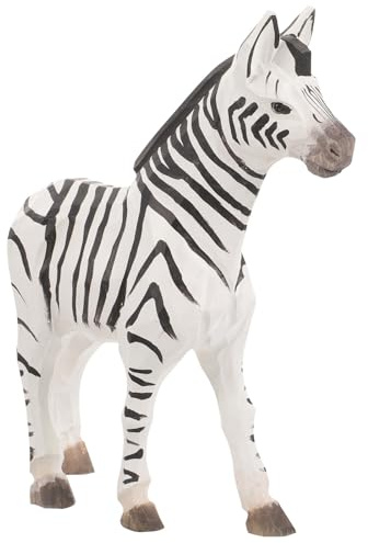 SHERCHPRY Tisch Zebrafigur, Elegante Tierstatue für Schreibtischdeko | Zebra Holzfiguren, Deko Tierfiguren, Holzschnitzerei Zebra Figur, Miniatur Zebrafigur