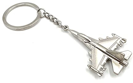 Onwomania - -Flugzeug Düsenjet Kampfflugzeug Schlüsselanhänger - Metall Glücksbringer ideal als Geschenk z.B. für den besten Freund, die beste Freundin, Mama - Für Männer, Frauen & Kinder