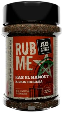 Angus & Oink | Ras El Hanout Harissa Seasoning | Authentic North African Spice Blend for Chicken, Seafood & Vegetables | Perfect for Flatbreads, Salads, & Shakshuka | Grilling & Slow Cooking | 205g