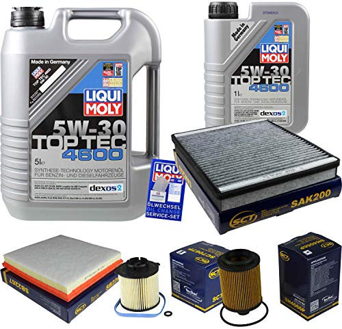Filter Set Inspektionspaket 6 Liter Motoröl Top Tec 4600 5W-30 SCT Germany Innenraumfilter Kraftstofffilter Luftfilter Ölfilter
