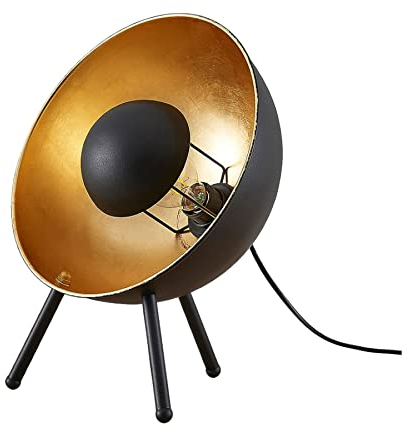 Lindby Dreibein Tischlampe 'Muriel' (Modern) in Schwarz aus Metall u.a. für Wohnzimmer & Esszimmer (1 flammig, E27) - Tischleuchte, Schreibtischlampe, Nachttischlampe, Tripod, Wohnzimmerlampe