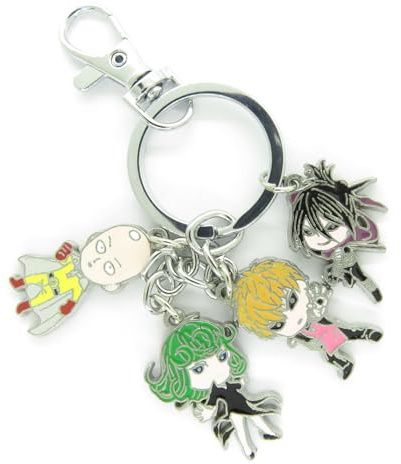 Multiculture Schlüsselanhänger mit 4 Chibi Figuren für One punch man Fans