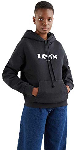 Levi's Damen Graphic Standard Hooded Sweatshirt Hoodie, New Logo II Caviar, XS