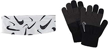 Nike Kids Hyperstorm Headband and Knit Glo Black/Black/White S/M