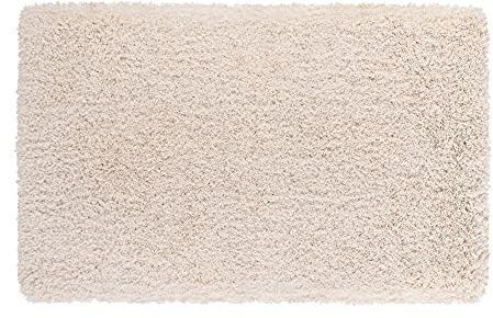 PANA Vienna Premium Badematte • Hochfloor Badvorleger • Duschvorleger • WC-Teppich • rutschfest • saugstark • Größe: 60 x 100 cm • Farbe: Creme