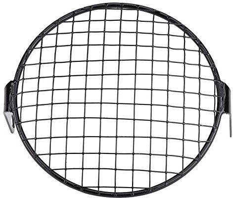 YlRNhe Universal Motorcycle Headlight Cover 7 Motorcycle Headlight Grill Mesh Motorbike Headlight Protector Guard Cover Motorcycle Vintage Decoration (Black, Square)