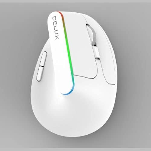 DELUX Souris sans Fil Optique RGB M618DB-RGB-WH