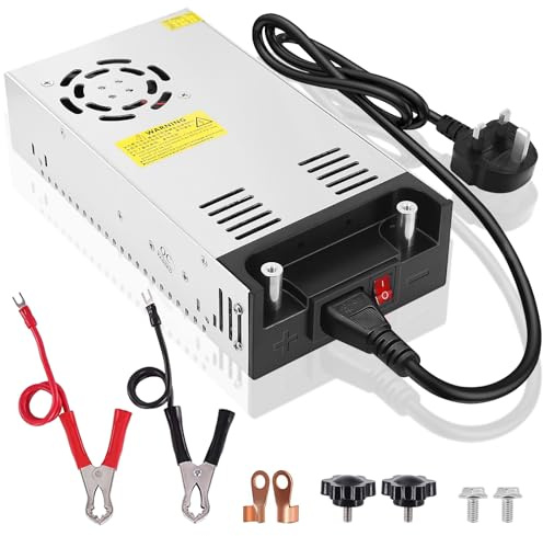 EAGWELL 360W AC to DC Power Supply 24V 15A, Switching Adapter Converter with UK 3-Pin Plug, for LED Strip, CCTV, Radio, RV
