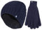 HEAT HOLDERS - Damen Mütze und Handschuh-Set für Winter | Extra Warm Beanie und Mütze mit Fleece Gefüttert (M-L, Marine)