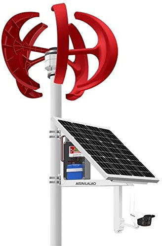AISINILALAO Generador de turbinas eólicas Verticales, 10000W 220V 12V 24V 48V 3 Fase 5 Cuchillas Use el hogar Uso de la turbina eólica Bajo Ruido para el jardín, con Controlador,12v