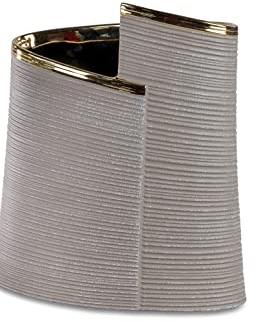 Dekorative Blumenvase Vase Dekogefäss 17x19cm Sand-Gold