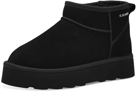 s.Oliver Damen Boots aus Leder Gefüttert, Schwarz (Black), 38 EU