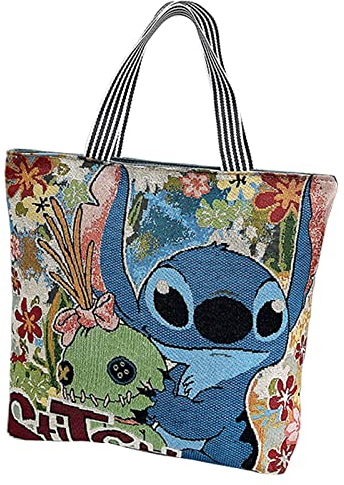 wopin Stitch Cartoon Rucksack für Kinder, Messenger Bag neue niedliche Cartoon Münze Geldbörse, Stitch Einkaufstasche. Geeignet für Kindergeschenke