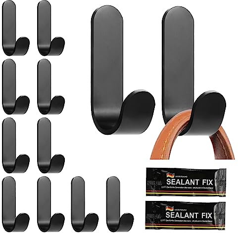 GOTFUN 12 Stück Klebehaken Selbstklebend SUS304 Wandhaken aus Edelstahl Wall Hooks Haken Ohne Bohren, Kleiderhaken Küchenhaken Türhaken für Bad Toilette Büro