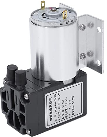 Vakuumpumpe 12V, Mini Vakuumpumpe 12V, Unterdruckpumpe Elektrisch mit Ständer, Mini Vakuumpumpe Saugpumpe, 65Kpa 6W 5L/Min DC12V