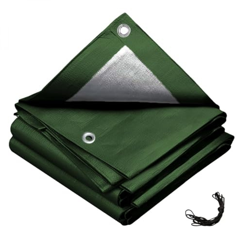 Linxor - Bâche de Protection extérieure Universelle imperméable réversible avec œillets - 150g - Gris et Vert - 3 x 6 m