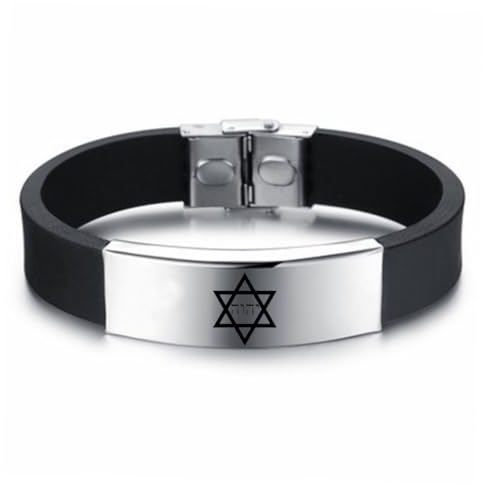 KBNSUIAN Yhwh Armband, Jüdischer David Stern Name Gottes Jahwe Jehova in Hebräisch Silikon Armband Armreif, christlicher Segen Messianischer Schmuck für Israel Geschenke