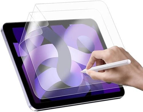 LXEEOLX [2 Pack] Like Paper Screen Protector for iPad Air (2022/2020) 5/4, Matte PET Film for Drawing and Writing, Support Apple Pencil [Anti-Glare] [Thin and Responsive]