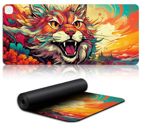 Keyboard and mouse mat Lynx Extended Gamer Mouse Pad Heated Extended Gaming Mouse Mat (70x31x0.3) cm with 3 Heating Levels Computer Keyboard Mouse Mat