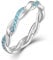 YL Unendlichkeit Damen Ringe 925 Sterling Silber Aquamarin Stapelbare Ring Eternity Ewigkeitring Schmuck Geschenke für Damen Mutter Freundin,Größe60