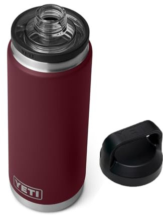 YETI Rambler 750 ml Flasche, auslaufsicher, vakuumisoliert, Edelstahl mit Trinkverschluss, Wild Vine Red