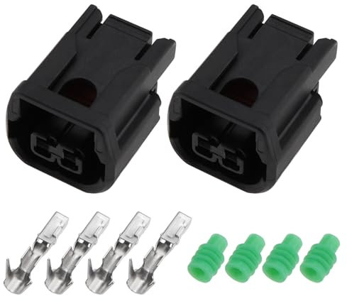 VGOL 2 juegos de conectores de enchufe de alimentación de 2 pines para motocicletas hembra compatible con Honda CRF250 300 L/Rally XL750 Transalp 2023