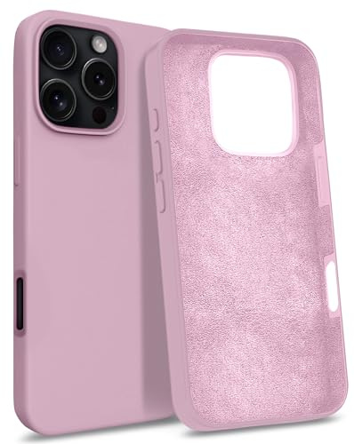 MyGadget Custodia compatibile con iPhone 16 Pro - Hardcase con Strato Microfibra & Cover Silicone Resistente - Protezione Antigraffio & Antiurto - Rosa