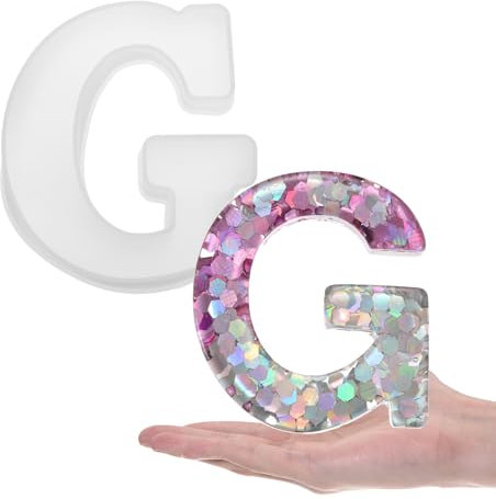 QUARKZMAN Grande Lettera G in Resina Modellata 6 3D Alfabeto Maiuscolo in Silicone per Arte Segnaletica Artigianato Fai Da Te Decorazione Feste Casa Candele Cera Artigianato Sapone