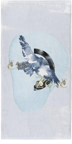 Paul Sinus Handtuch Badehandtuch Strandhandtuch Taube Aquarell Motiv Blautöne Größe: 100x50cm