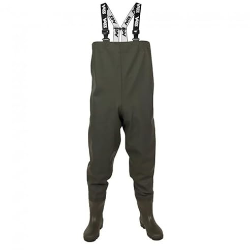 Vass-Tex 650 Heavy Duty Waders | Size UK 8 | Sea Fishing Chest Waders | Tough PVC Construction with Low Profile Boot for Easy On & Off | Salt Water Resistant | Adjustable Elasticated Braces