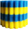 CPF-5000 Teichfilter Schwämme – Biologische Filterschaum Pads für CPF Druckteichfilter, Effiziente Teichfilter Medien, Dual-Dichte Schwamm Ersatz (2 x Gelbe Fein- & 2 x Blaue Grob-Schwämme, Ø 26 cm)