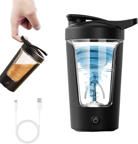 Gohytal Shaker Elektrisch Proteinshake, 450 ML Elektrischer Shaker, Shaker Proteinshake USB Rechargeable, Protein Mixer Shaker für Proteinshake und Milch Shake, Elektrischer Eiweiß Shaker, BPA-frei
