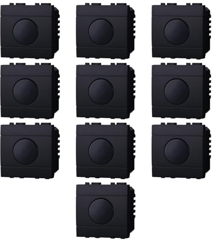 10 MODULI INTERRUTTORE TOUCH, NERO, INTERRUTTORE A 2 MODULI, COMPATIBILE CON BTICINO LIVING, MODULI E FRUTTI 100% COMPATIBILI, MATERIALI DI ALTA QUALITA'