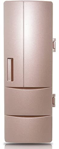 Uitndvyte Elektrischer USB-Kühlschrank, Büro, Doppelnutzung, Getränkekühlschrank, Getränke, Gefrierschrank, kompakter kleiner Kühlschrank für Unisex