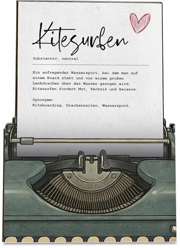 Generisch Holz-Papier Karte XIX (Definition Kitesurfen)