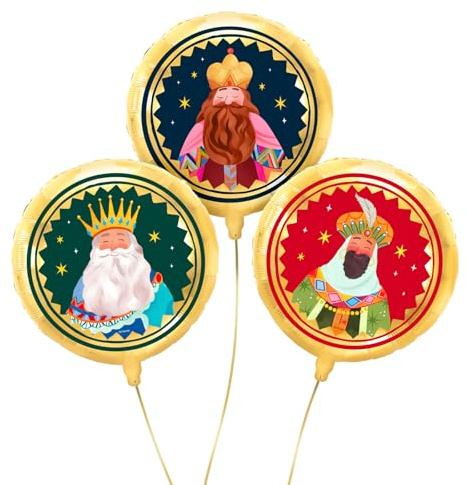 OH YEAH Folienballon-Set, Durchmesser 43 cm, Weihnachtsdekoration, Familienfeiern, Schulen und Schaufenster, Weihnachtsveranstaltungen, geeignet für Helio