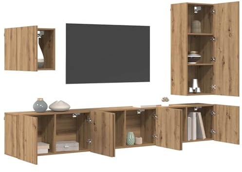 vidaXL TV Wall Unit 5 pcs Artisan Oak Engineered Wood