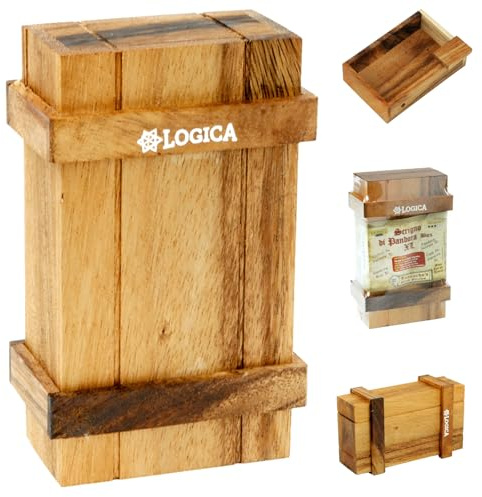 Logica Spiele Art. Pandora Schrein XL - Magische Geschenkbox aus Holz - Schwierigkeit 3/6 Schwierig - Geschenkbox - Denkspiel - Knobelspiel - Leonardo da Vinci Kollektion