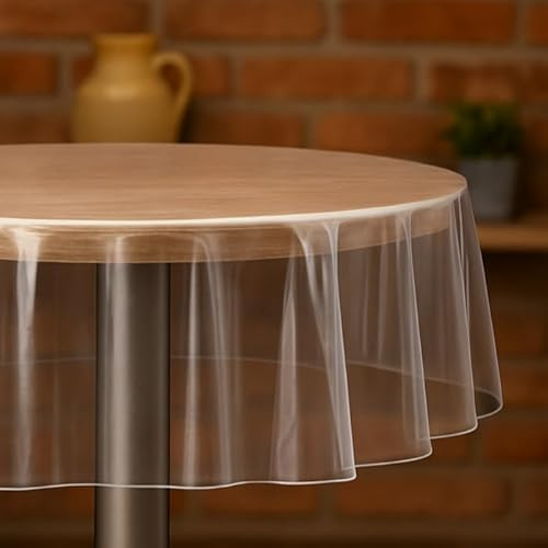 Transparente Folie Schutzfolie Tischdecke 0,3 mm Rund 120 cm abwaschbare Schutztischdecke