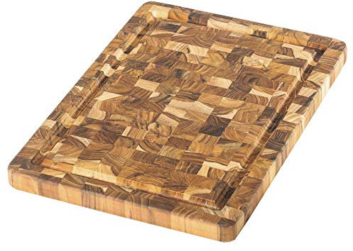 TeakHaus End Grain Cutting/Serving Board + Juice Canal (Rectangle) | 14 x 10 x 1
